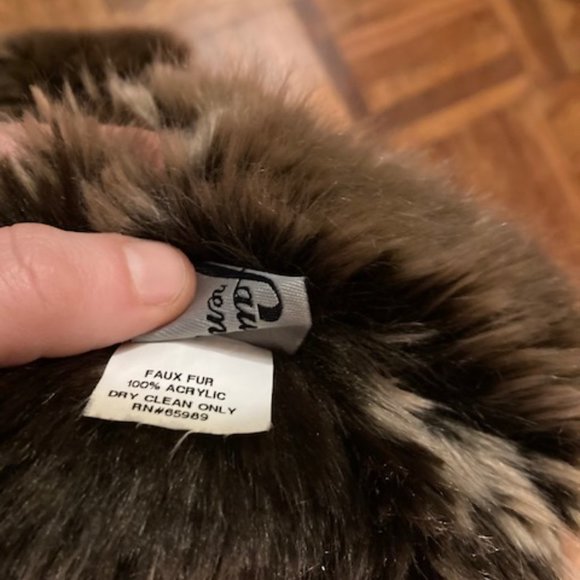 Brown and Tan Faux Fur Circle Scarf by Faux Frenzi - Picture 5 of 8